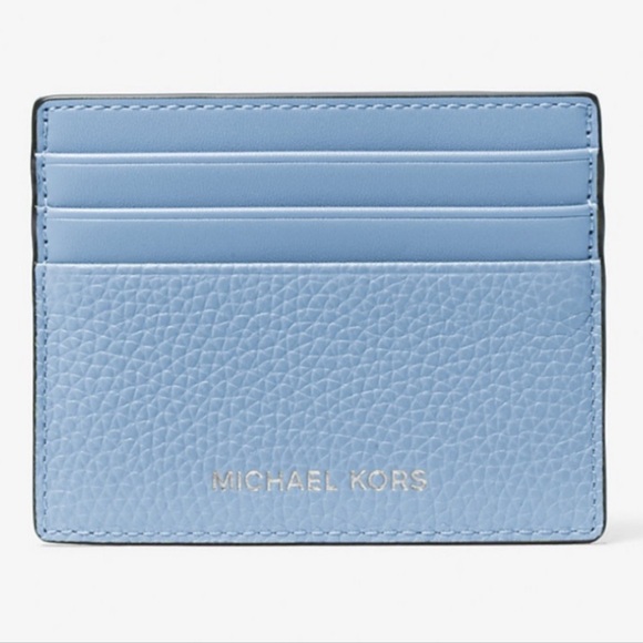 MK Michael Kors Card case Leather Light Blue 6 card slots NEW NWT - Picture 12 of 12